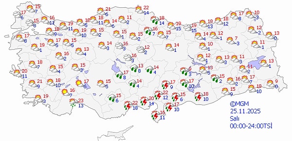 23 Kasım Pazar Hava Durumu: Batıda Yağışlar Geri Geliyor