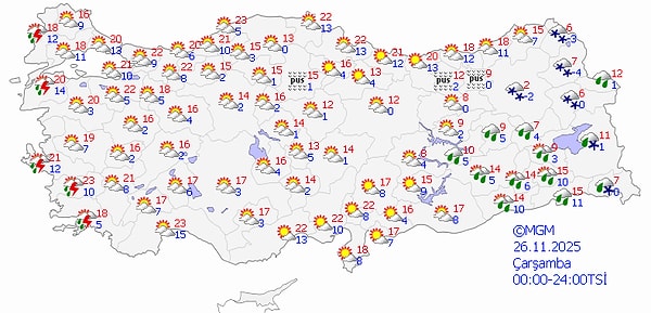 23 Kasım Pazar Hava Durumu: Batıda Yağışlar Geri Geliyor