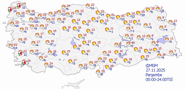 23 Kasım Pazar Hava Durumu: Batıda Yağışlar Geri Geliyor