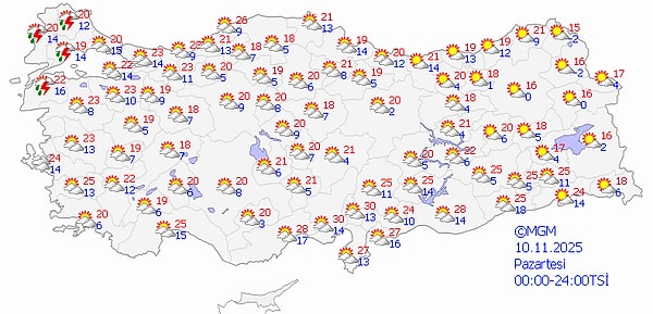 5 İlde Kuvvetli Yağış Uyarısı ve Yeni Haftada Hava Durumu