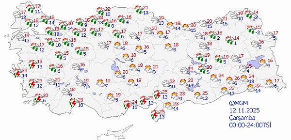 5 İlde Kuvvetli Yağış Uyarısı ve Yeni Haftada Hava Durumu