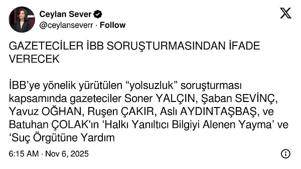 Başsavcılık: 6 Gazetecinin Açıklaması