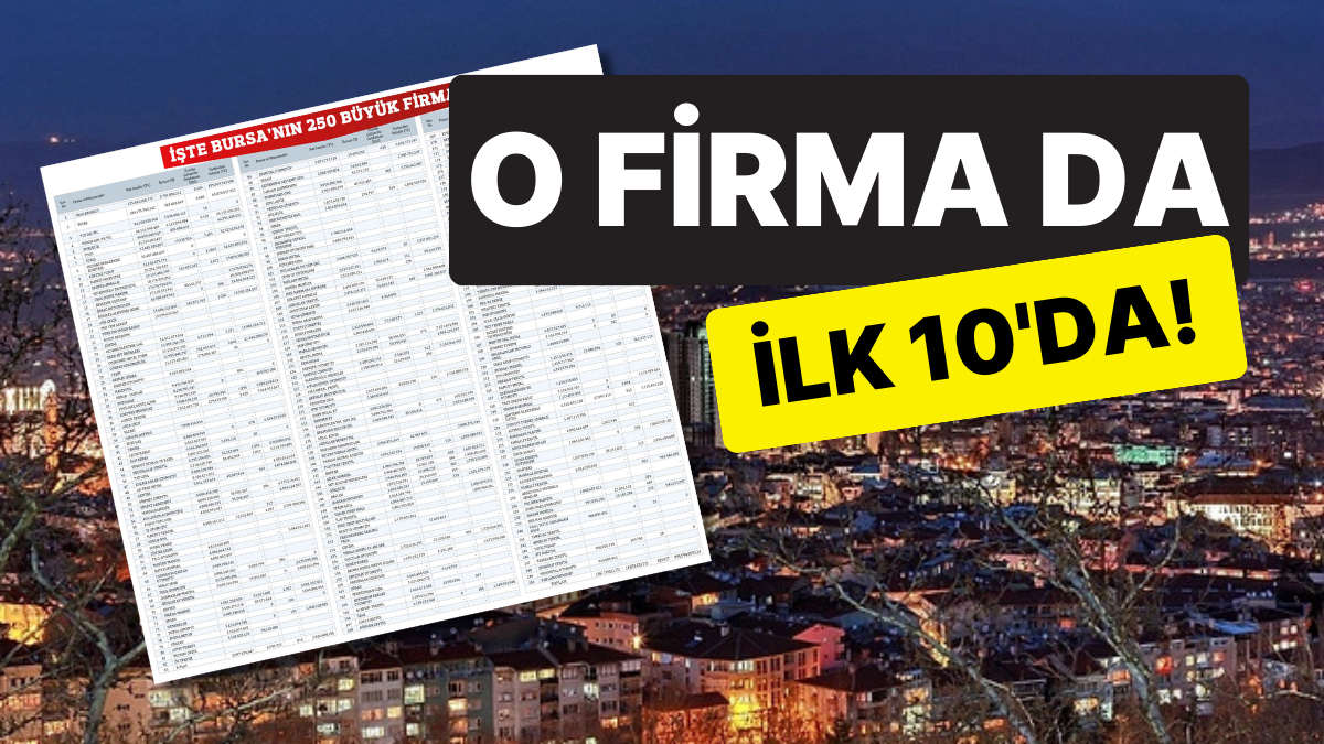 Bursa’nın En Büyük 10 Şirketi: Sürpriz İsimler Açıklandı