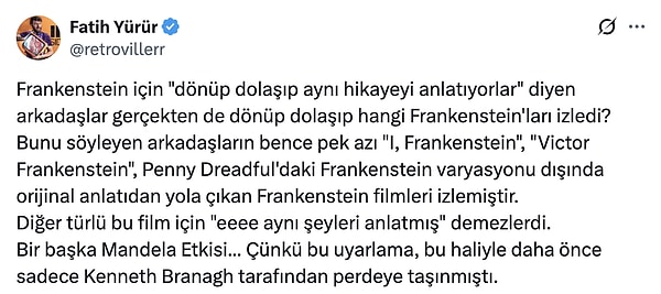 Guillermo del Toro’nun Yazıp Yönettiği Frankenstein Filmi İzleyenlerden Tam Not Aldı