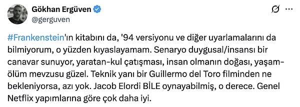 Guillermo del Toro’nun Yazıp Yönettiği Frankenstein Filmi İzleyenlerden Tam Not Aldı