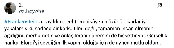 Guillermo del Toro’nun Yazıp Yönettiği Frankenstein Filmi İzleyenlerden Tam Not Aldı