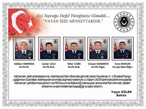 Gürcistan'da Kayıp C-130: Şehit Olan 20 Askerimizin İsimleri Açıklandı