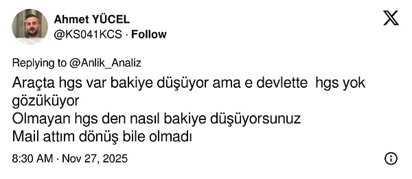 HGS Gişelerinde Sistem Arızası: Borç 16 Lira Yerine 30 Bin TL