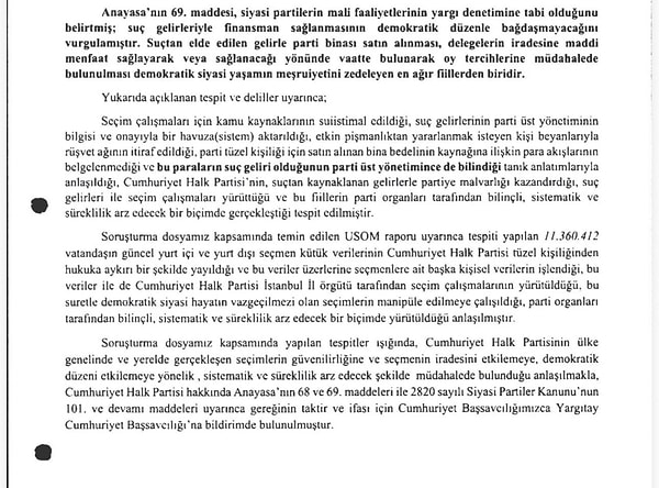 İstanbul Cumhuriyet Başsavcılığı CHP’nin Kapatma Davasına Bildirdi