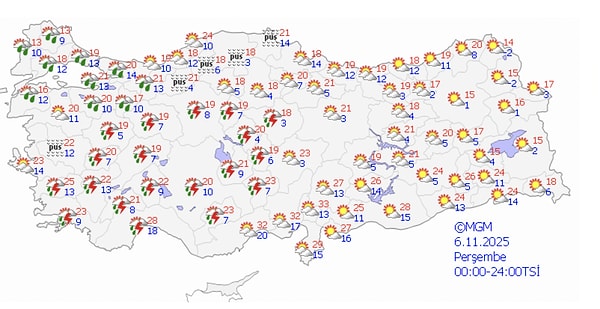 Meteoroloji Alarmı: 19 İlde Gök Gürültülü Sağanak Yağış Uyarısı