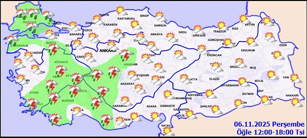 Meteoroloji Alarmı: 19 İlde Gök Gürültülü Sağanak Yağış Uyarısı