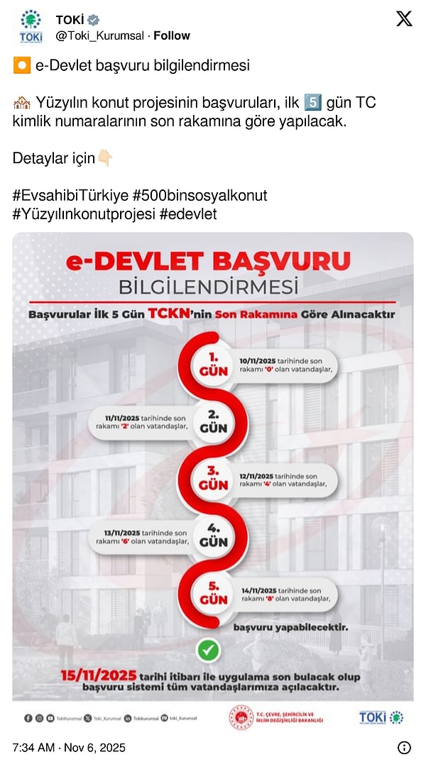 TOKİ 500 Bin Konut Başvurusu: TC Kimlik Numarası ve Başvuru Adımları