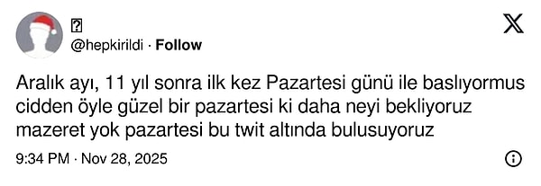 1 Aralık Pazartesiye Denk Gelince Yeni Başlangıç Zamanı: Mizahşörlerin Gülümseten Yorumlarıyla Gününüz Şakacı Bir Şeye Dönüşüyor!