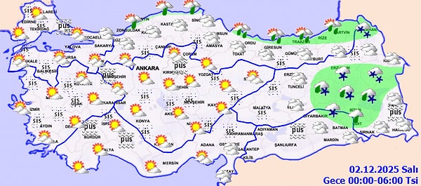 2 Aralık Salı: Türkiye’ye Kar Uyarısı ve Güncel Hava Durumu